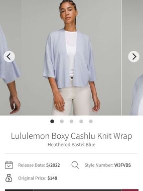 lululemon athletica Boxy Cashlu Knit Wrap - Heathered Pastel Blue